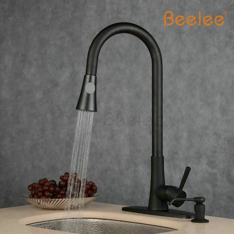 Beelee лучшее качество хромированный Твердый латунный водопроводный кухонный кран