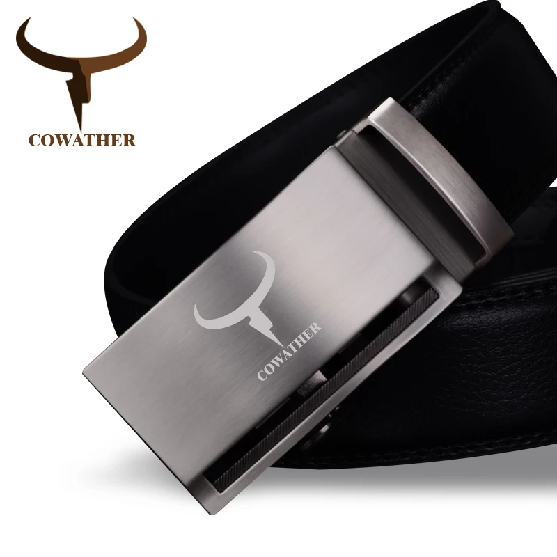 

COWATHER Newest arrival cow genuine leather luxury belts for men good automatic alloy buckle belts ceinture homme original brand
