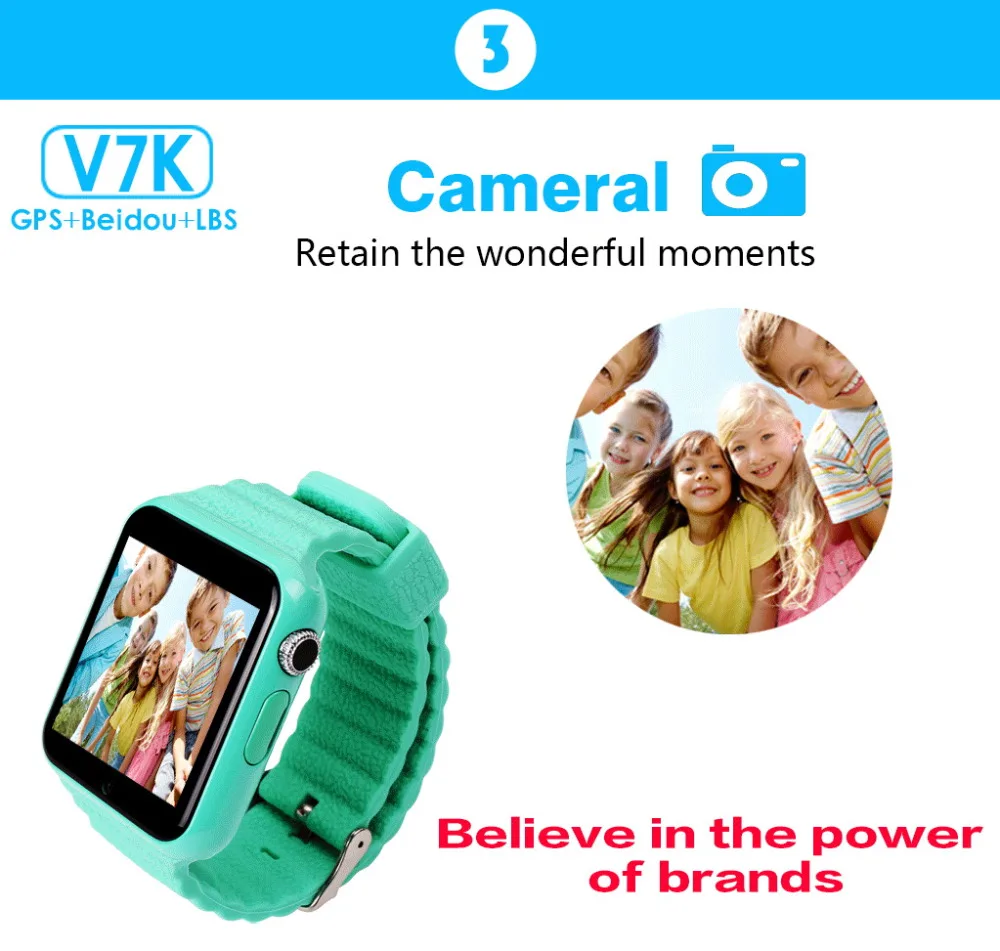 Дети smart watch V7K gps Smartwatch Сенсорный экран с Камера SOS устройство для определения