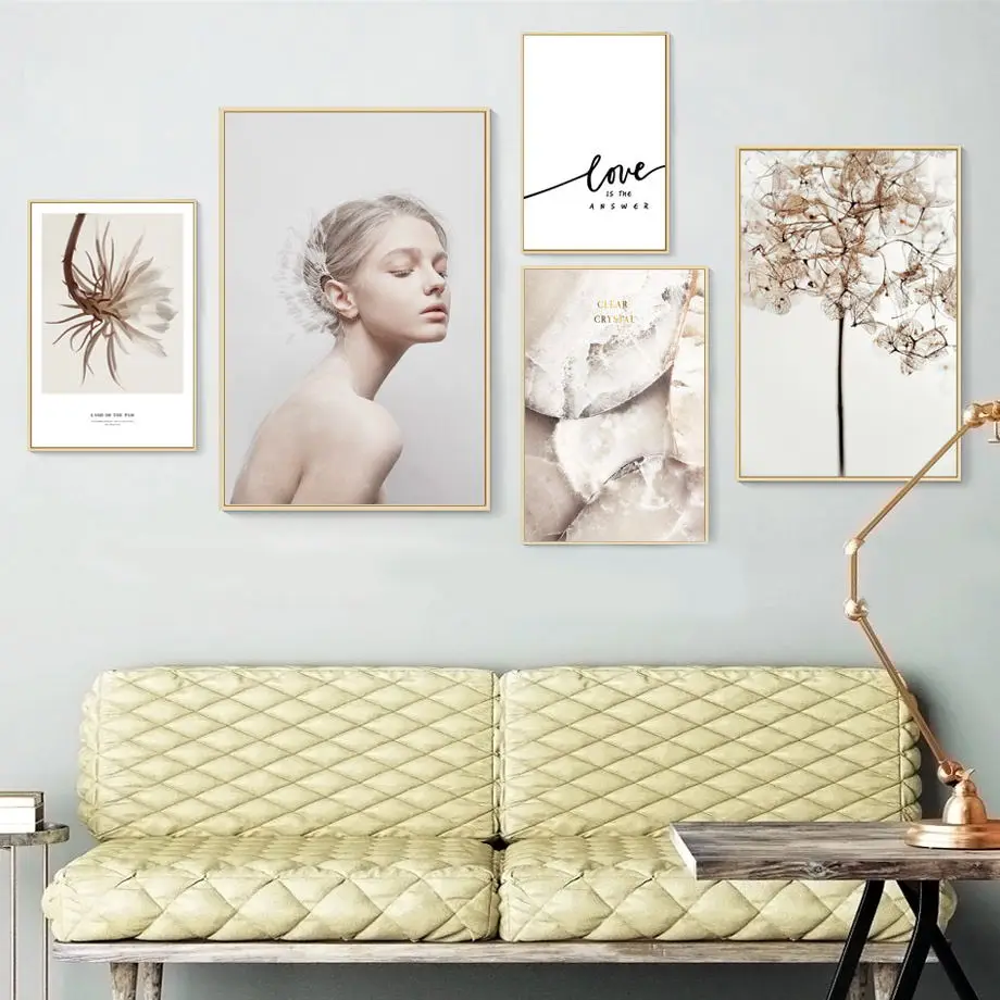 

Girl Flower Plant Quotes Landscape Wall Art Canvas Painting Nordic Posters And Prints Wall Pictures For Living Room Wall Decor
