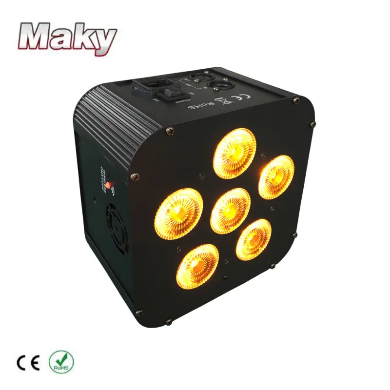 6 огни DMX512 популярные LED снизу вверх литиевая батарея par Мощный шт. RGBWA УФ