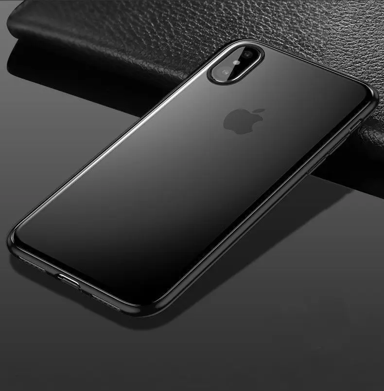 Luxury Chrome Painting Ultra Thin Clear Soft TPU Rubber Case Cover For Apple iPhone X 8 7 6 6s Plus Se | Мобильные телефоны и