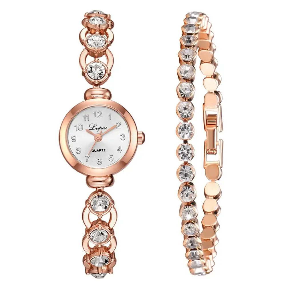 Relogio feminino Роскошные модные простые циферблат Сталь полосы аналоговые кварцевые часы Полный бриллиантовый браслет дамы подарок на день рождения часы A40 - Цвет: A
