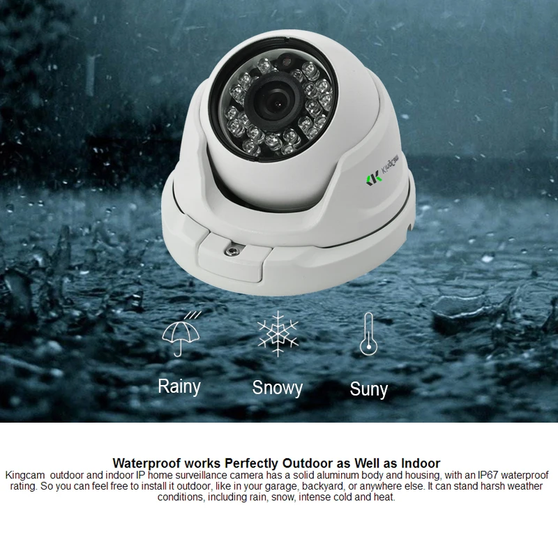 KingCam 4MP Безопасная аудио IP-камера с металлическим корпусом, защищенная от вандализма, с поддержкой 48V POE, широким углом обзора и возможностью записи видео в формате 1080P ONVIF, система видеонаблюдения CCTV с микрофоном.