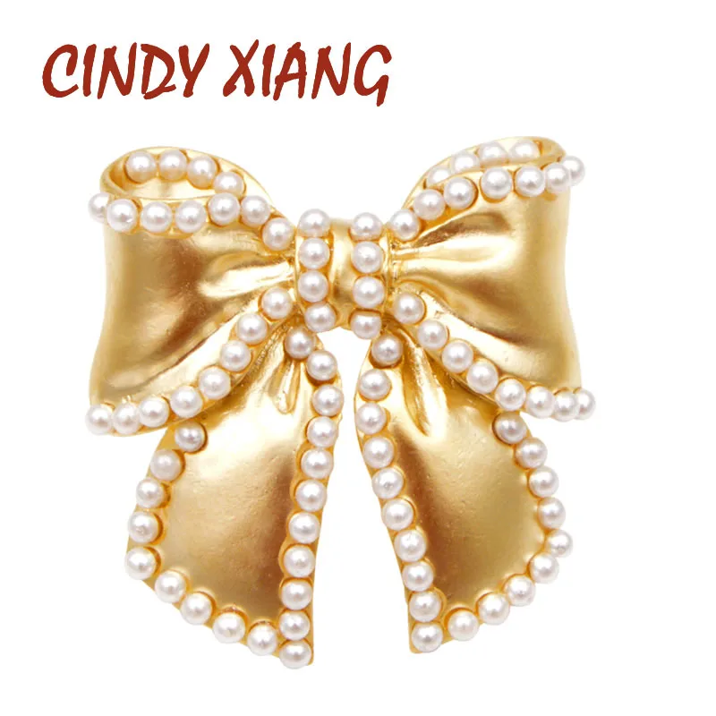 Женские броши бант CINDY XIANG летние матовые золотистые Броши с маленькими заколками