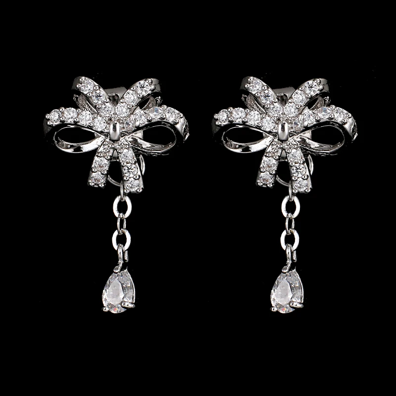 Серьги EMMAYA высокого качества с бантом и фианитом AAA модные ювелирные украшения