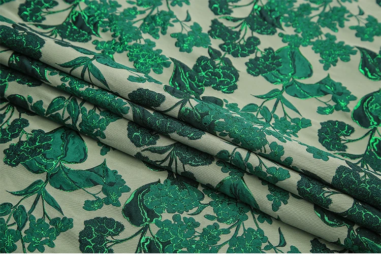 145 см Высококачественная можная жаккардовая ткань золотая линия листья платье из жаккардовой ткани ветровка Короткая куртка Жаккард оптом ткань
