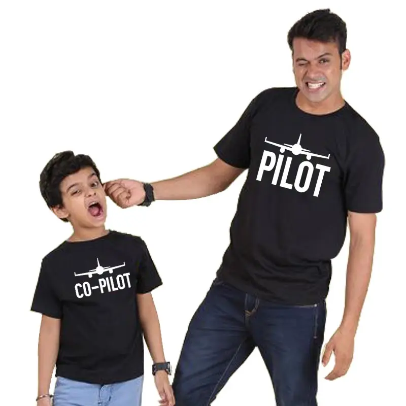 Color 3 PILOT baby girl clothes family look t shirt daddy mommy and me big sister brother summer look father mother daughter son outfits - Цвет: Color 3
