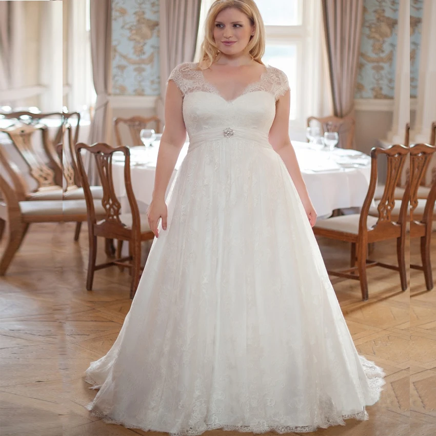 Weilinsha Роскошные свадебные платья Robe De Mariage с рукавами-крылышками и v-образным