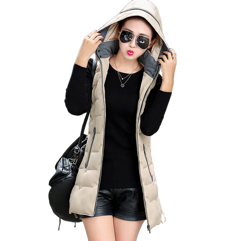 Модные женские туфли жилет Новинка зимы 2017 куртка Толстая длинное пальто съемный