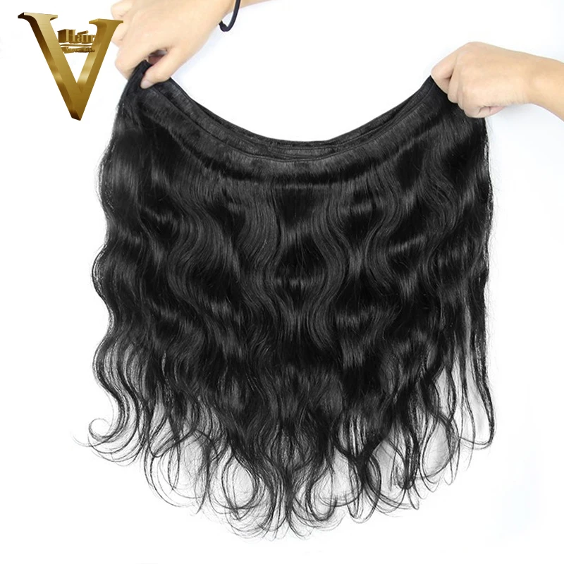 Необработанные Виргинские бразильские волнистые человеческие волосы 3 пучка с