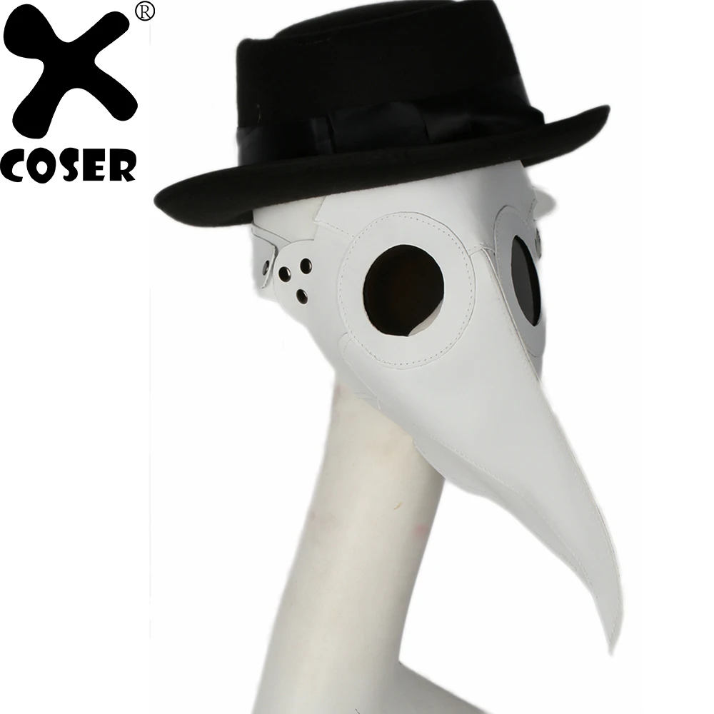 Маска для косплея XCOSER choma Doctor длинная маска с клювом белая кожаная Хэллоуина