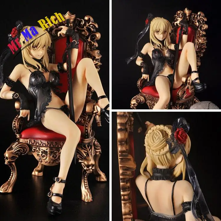 16 см fate/stay night Racing girl black saber трон пижама фигурки коллекция игрушек рождественский