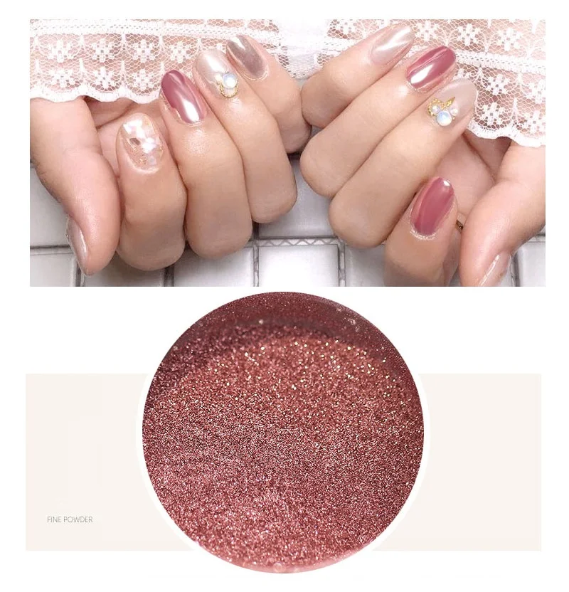 0 5 г/кор. зеркало из розового золота ногтей УФ лак для с блестками Хромовая пыль