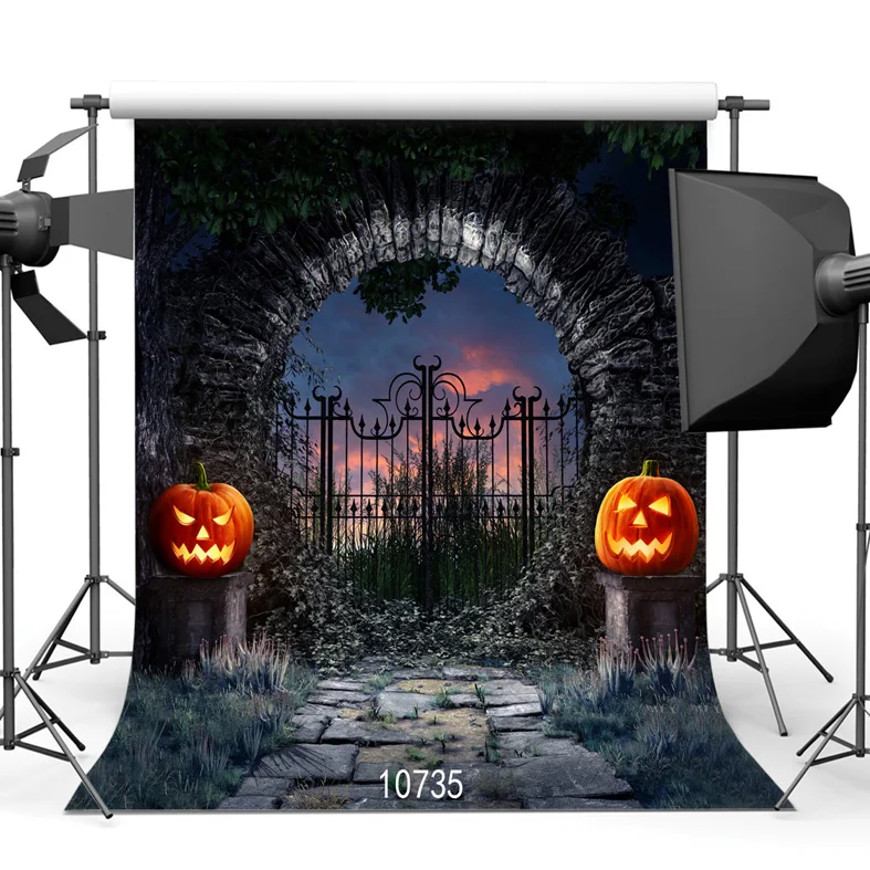 Виниловый фон для фотосъемки с изображением тыквы на Хэллоуин|halloween backdrop|vinyl backdrops