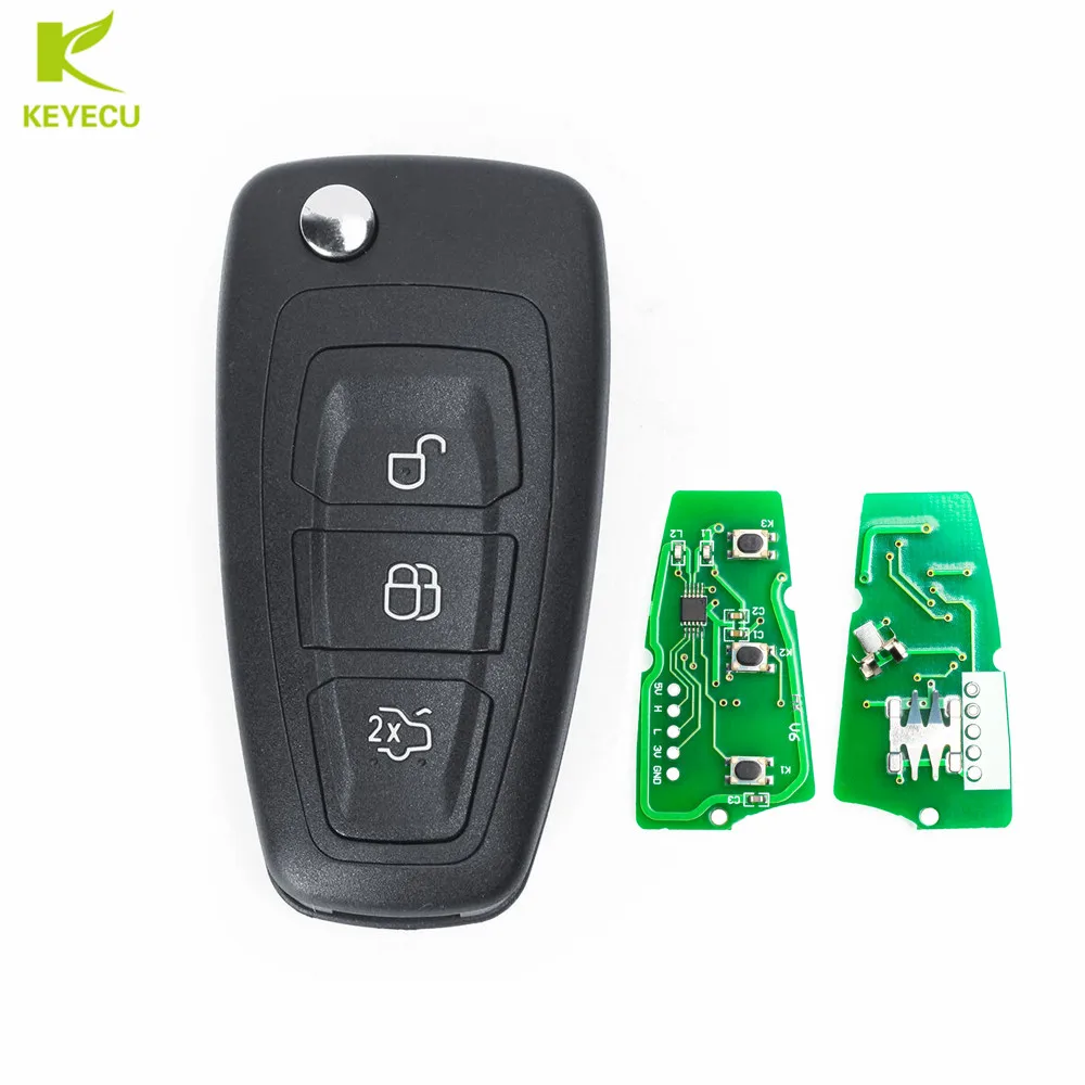 Оригинальный флип накопитель KEYECU с 3 кнопками 434 МГц ID83 для Ford C Max Focus Grand Mondeo 2010 2014