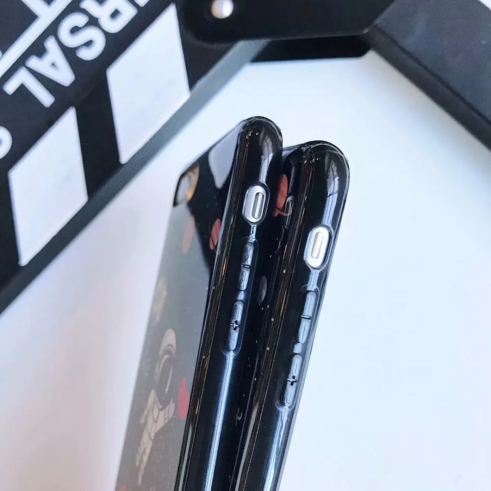 Астронавт фарфор Пара Любовь Сердце телефон чехол для iPhone 6 6s 7 8 Plus Мягкие