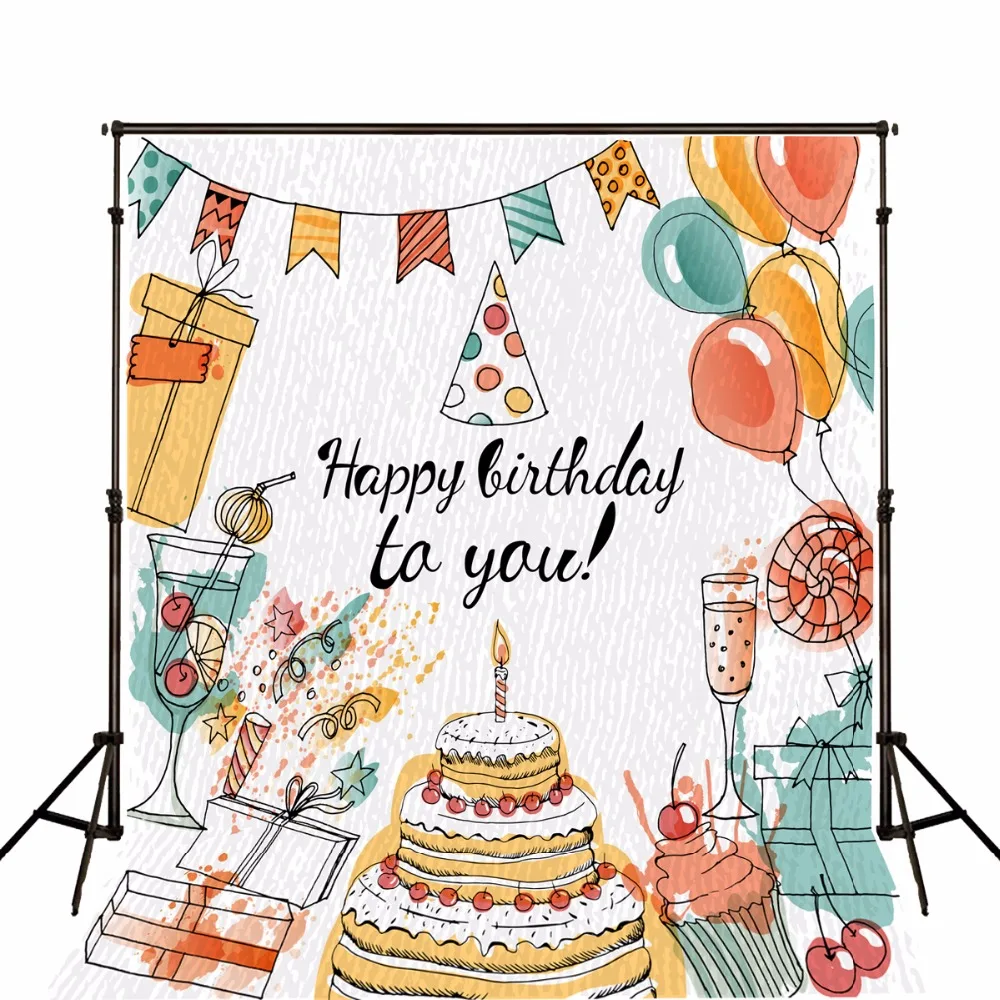 Новое поступление фотографический фон Флаг Шар торт подарок ребенок С Днем