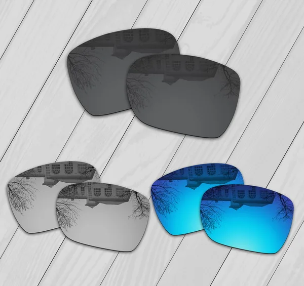 Black-Silver-Blue E.O.S поляризованные улучшенные Сменные линзы для солнцезащитных очков с отклонением от Окли-несколько вариантов - Цвет линз: Black-Silver-Blue
