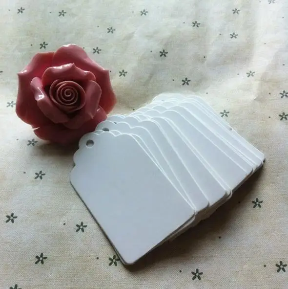 4*7 см белые квадратные Пустые бирки из крафт-бумаги ценники для ювелирных изделий