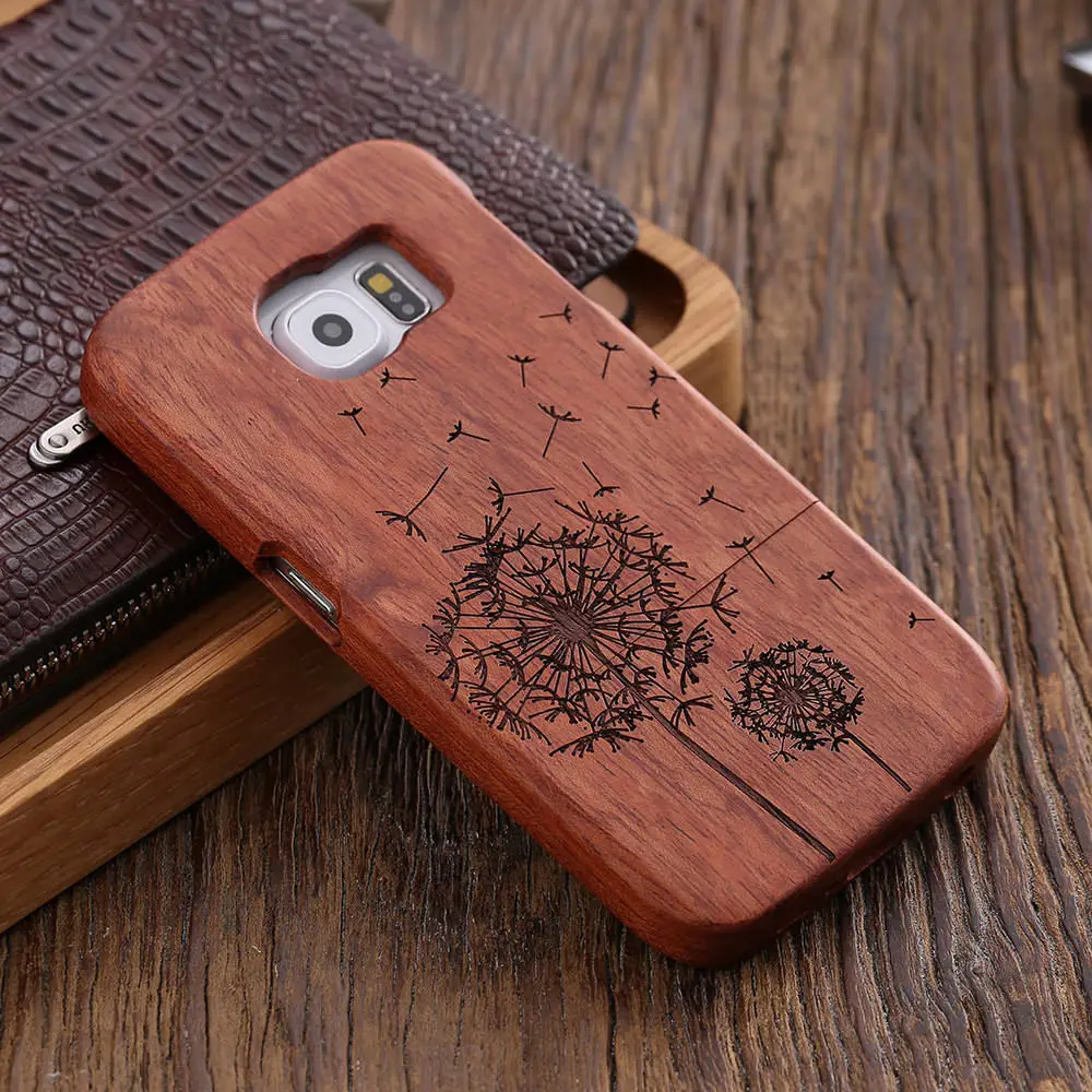KISSCASE Натуральный Деревянный чехол для телефона Samsung S6 edge Чехол ретро дерево