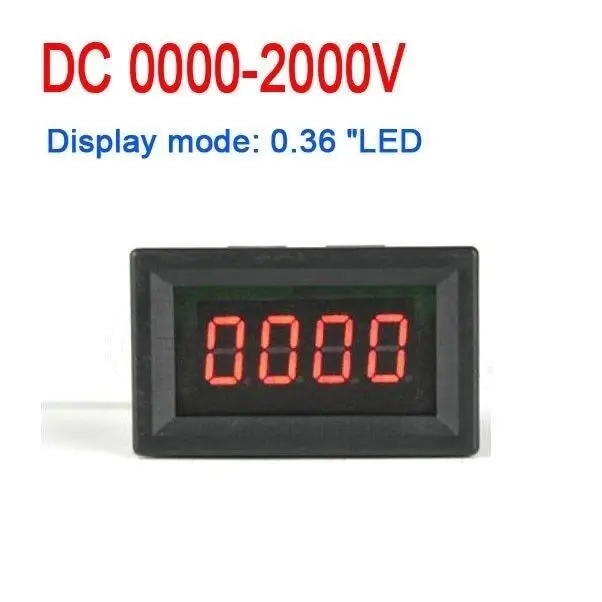 DC 0-2000 в высокий Вольтметр для напряжения цифровой светодиодный дисплей Вольт индикация монитор метр 5 в 12 В автомобильный аккумулятор