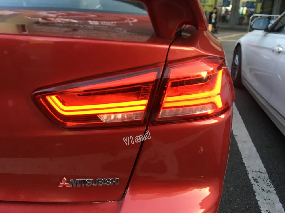 Vland светодиодный задний светильник в стиле Audi s лампы для Mitsubishi Lancer задний светильник Ex 2008- дымовая и красная задняя лампа сигнальный светильник