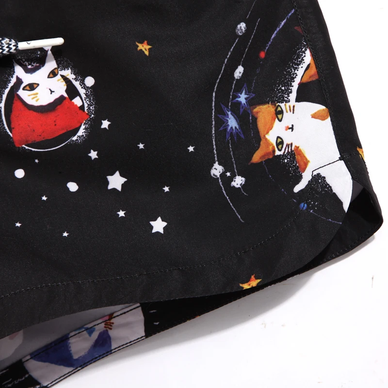 QIKERBONG Lady Casual Shorts Women animal cat lovely Quick Drying Fabric light touching | Женская одежда