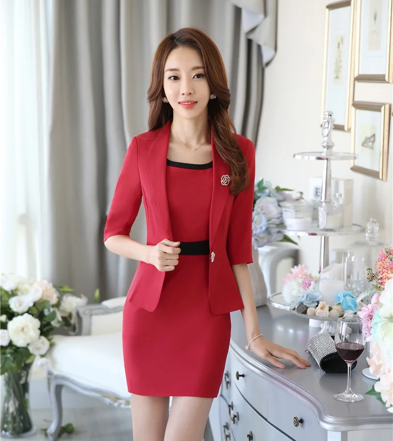 Весенне Летние Формальные женские костюмы под платье для женщин деловые