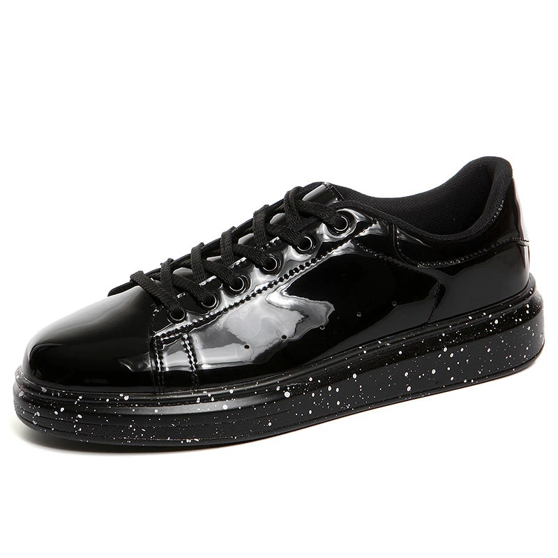 Silver Glossy Hip Hop Punk Shoes Men Dancing Unisex Fashion High Top Flat 2019 Casual Pu Leather Couple Zapatillas Hombre | Обувь