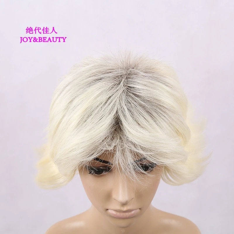 Термостойкие синтетические волосы JOY &amp BEAUTY кудрявые короткие светлые парики для