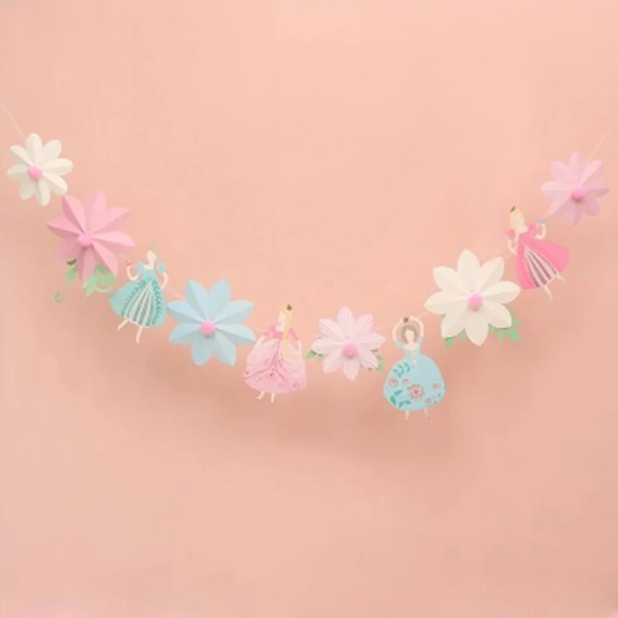 Балетная Девочка День рождения тематический флаг с днем баннер принцесса день