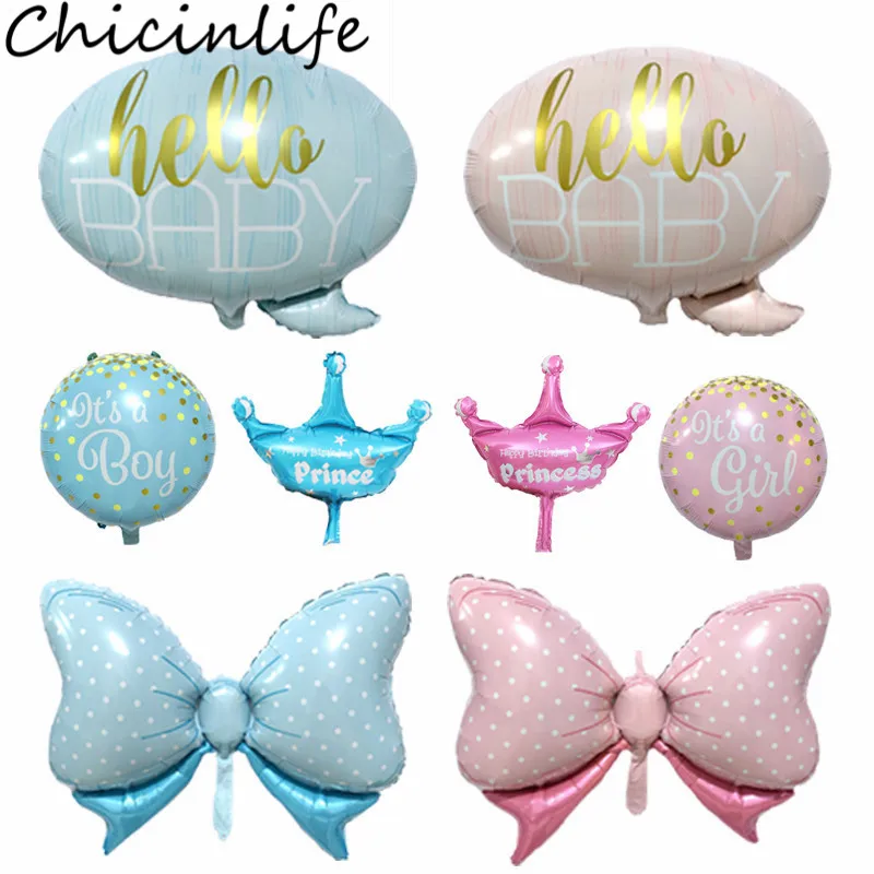 Chicinlife 1 шт. это мальчик/девочка Hello Baby шар из фольги с бантом для дня рождения