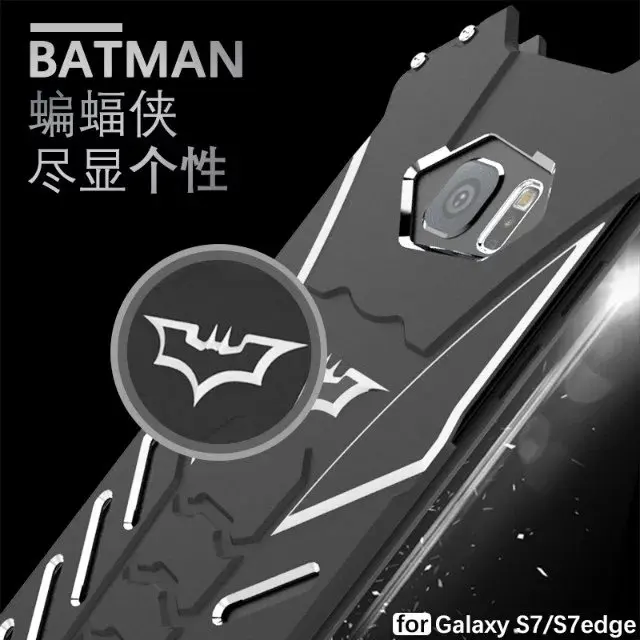 R-JUST Бэтмен для samsung galaxy s7 edge Металлический Алюминиевый противоударный чехол s7edge G9300 g9350 Броня прочный армированный чехол для телефона