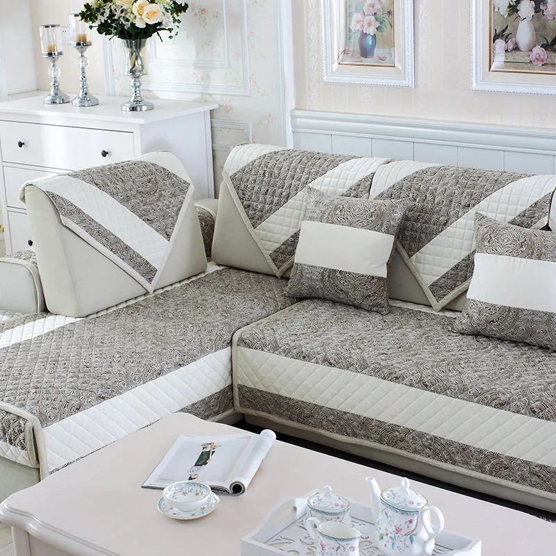 1 шт.. коричневый диван-чехол с растительным принтом мягкий современный