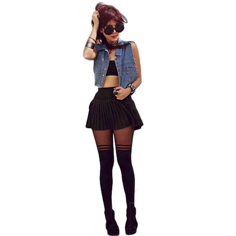 Женские эластичные колготки черные сексуальные с прозрачным узором горячая