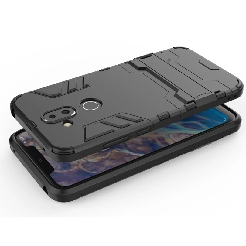 For Nokia 7.1Plus / NokiaX7 Case Slim Hard Back Phone Cases Robot Armor Protector Hybrid Silicone Rubber Cover X7 | Мобильные