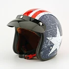 Шлем мотоциклетный Винтажный Унисекс, с открытым лицом
