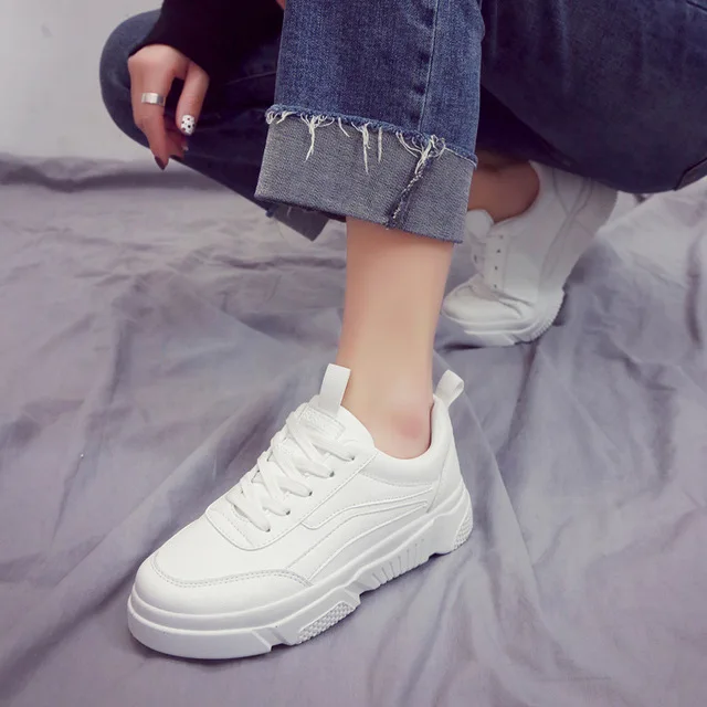 BZBFSKY/Модная Повседневная обувь; удобная женская дышащая обувь; zapatillas mujer; женские кроссовки на платформе; цвет белый, бежевый