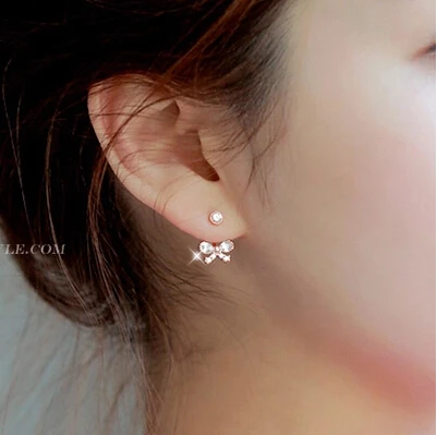 Женские серьги гвоздики из серебра 2017 пробы с кристаллами|silver stud earrings|sterling silver