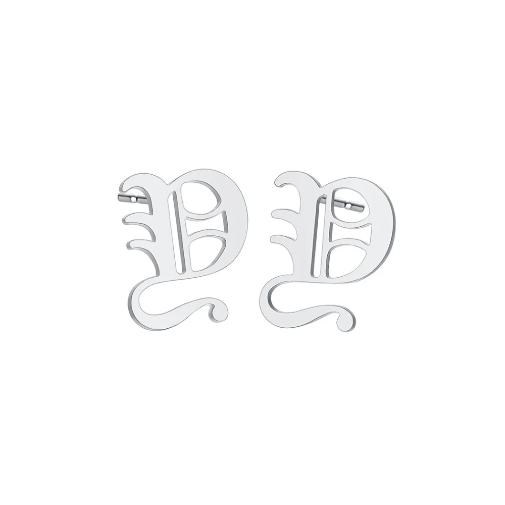 

Chereda Ancient English 26 Letter Stud Earrings Vintage Alphabet Stainless Steel Earring Elegant Classic Jewelry