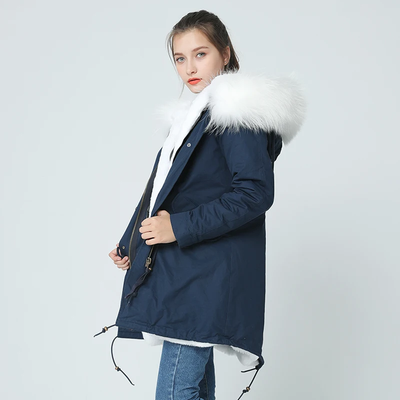 OFTBUY длинная парка цвета морской волны зимняя куртка пальто женское пальто из натурального меха парки натуральный мех енота воротник теплый мягкий искусственный мех лайнер