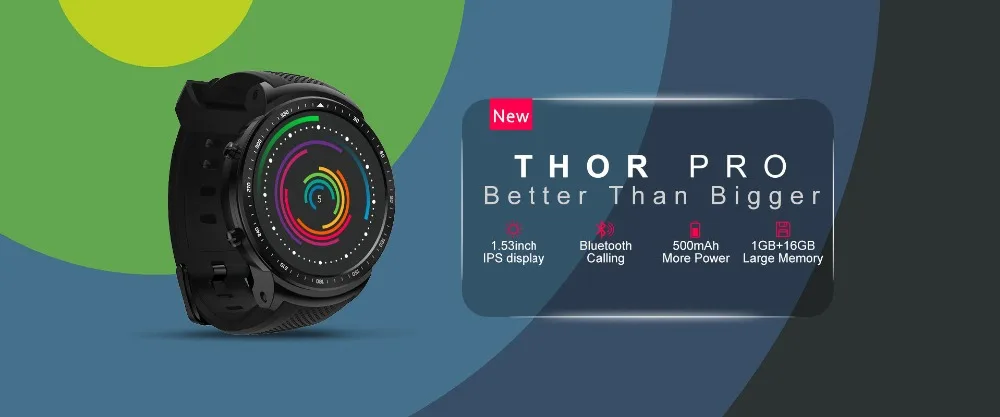 Смарт-часы Zeblaze THOR PRO, Android, gps, Bluetooth, фитнес-трекер, пульсометр, 3g, умные часы для женщин и мужчин, mp3-плеер, pk, KW88, GW11