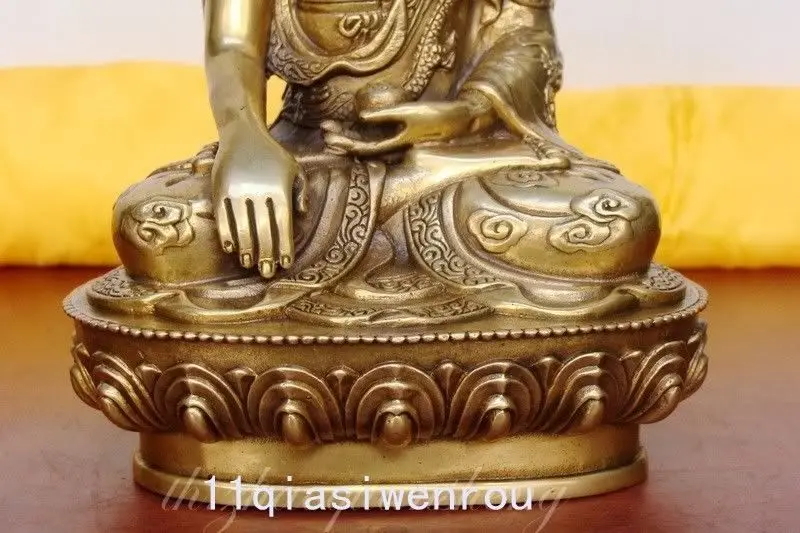 Тибетский буддис shakyamuni бронза на задней части резного дракона Будды Металлическая статуэтка ручной работы