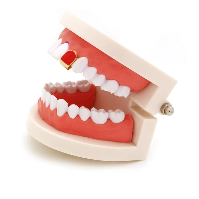 

1Pc Hip Hop Gold Rainbow Teeth Grillz Top Colorful Grills Dental Halloween Vampire Fangs Grillz Tooth Caps Fashion Jewelry