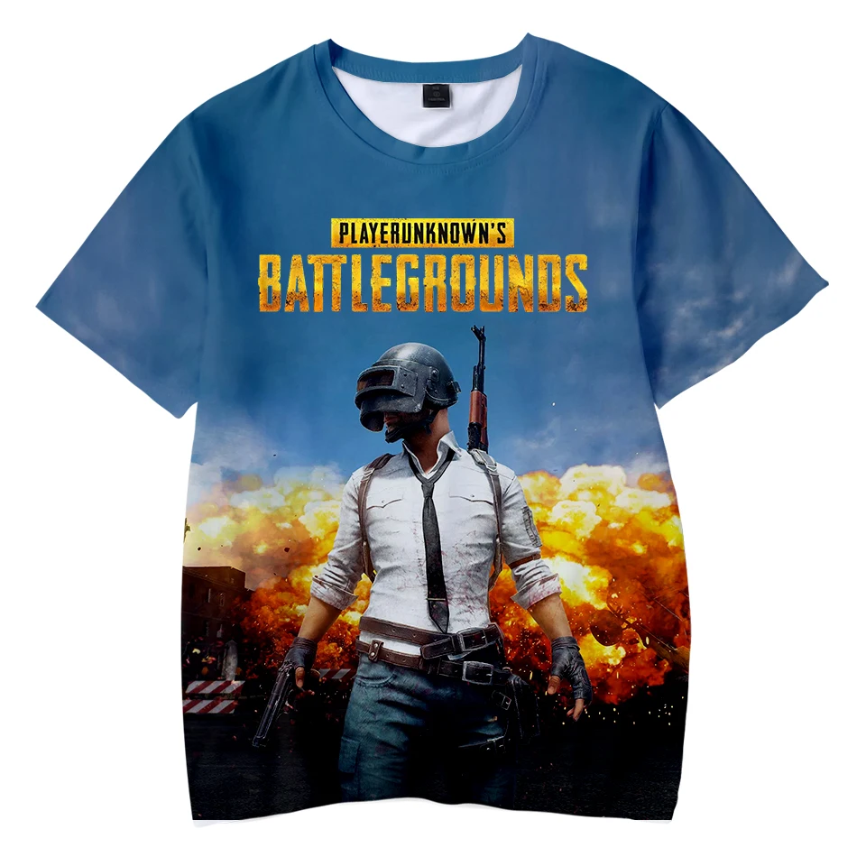 Красивая Детская футболка с принтом PUBG для мальчиков и девочек летняя модная