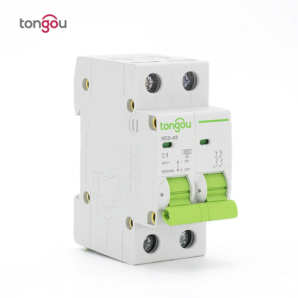 MCB AC 2 P 1A 110 V 220 415 3KA Curve C миниатюрный выключатель TOMC3 63 5 лет гарантии|circuit breaker|miniature