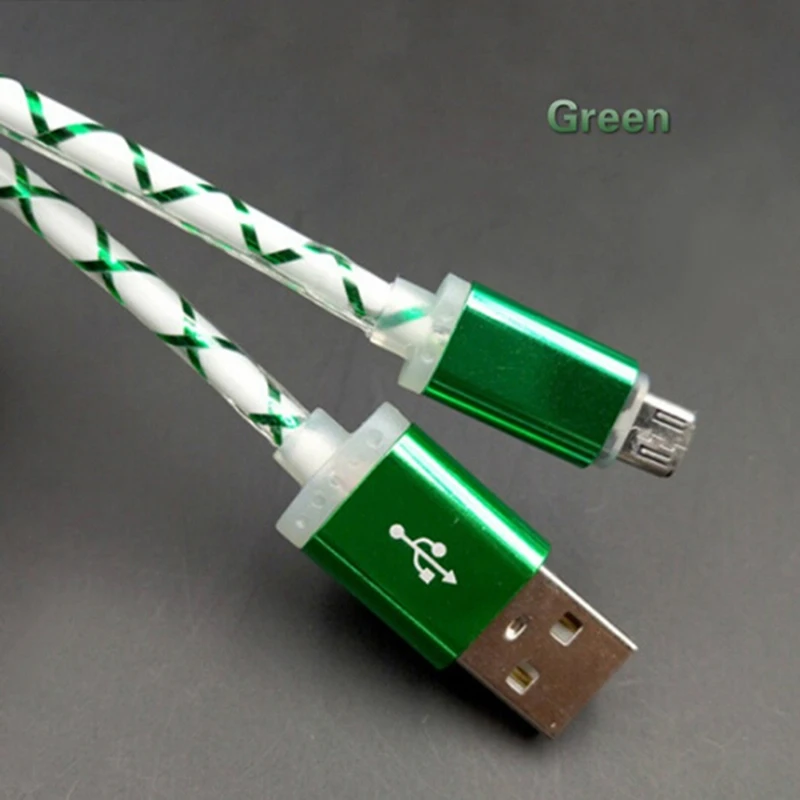 Кабель Micro USB для телефона Видимый светодиодный светильник микро зарядный кабель