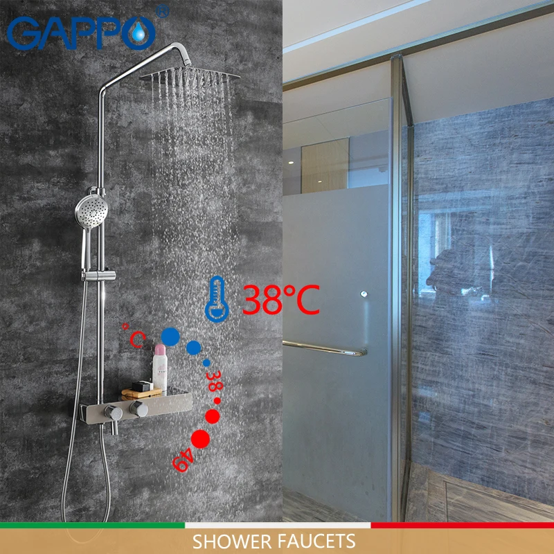 

Смесители для душа GAPPO, термостатический кран из латуни и нержавеющей стали, набор «Водопад» для ванны, с термостатом