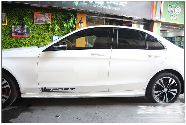 2 шт./лот Спортивная наклейка на дверь автомобиля кузов для Mercedes Benz AMG w117 cla45 w205 c63